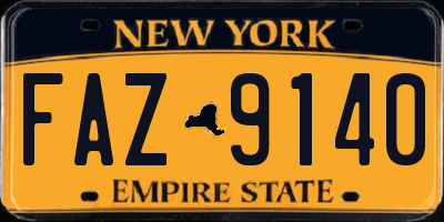 NY license plate FAZ9140