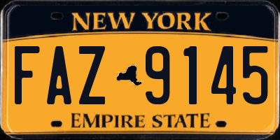 NY license plate FAZ9145