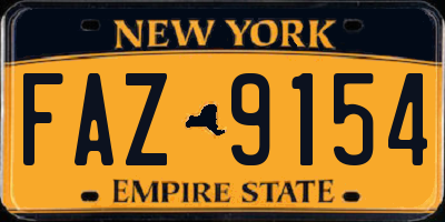 NY license plate FAZ9154