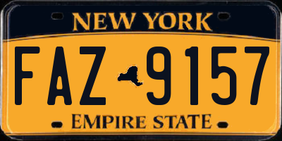 NY license plate FAZ9157