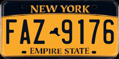 NY license plate FAZ9176