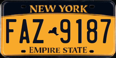 NY license plate FAZ9187