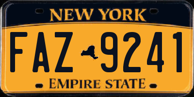 NY license plate FAZ9241