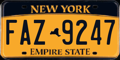 NY license plate FAZ9247