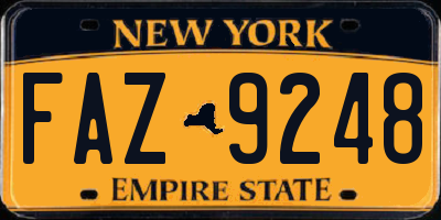 NY license plate FAZ9248