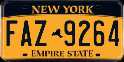 NY license plate FAZ9264