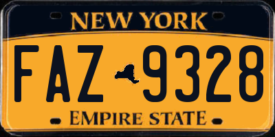 NY license plate FAZ9328
