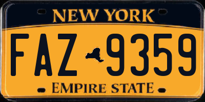 NY license plate FAZ9359