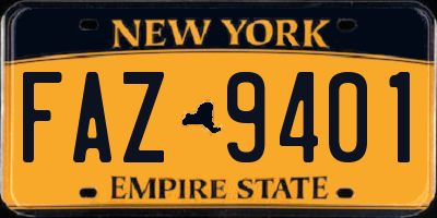 NY license plate FAZ9401