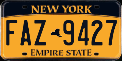 NY license plate FAZ9427