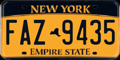 NY license plate FAZ9435