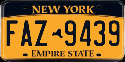 NY license plate FAZ9439