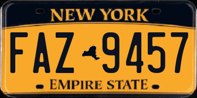 NY license plate FAZ9457