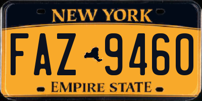 NY license plate FAZ9460