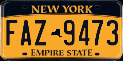 NY license plate FAZ9473