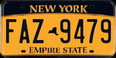 NY license plate FAZ9479