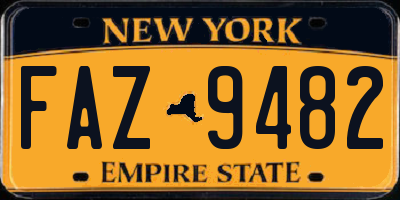 NY license plate FAZ9482