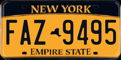 NY license plate FAZ9495