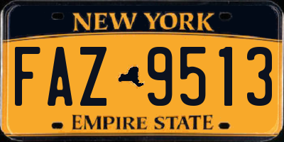 NY license plate FAZ9513