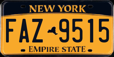 NY license plate FAZ9515