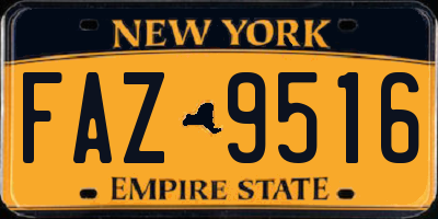 NY license plate FAZ9516