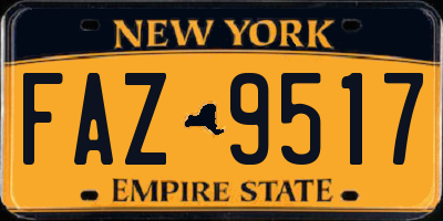 NY license plate FAZ9517