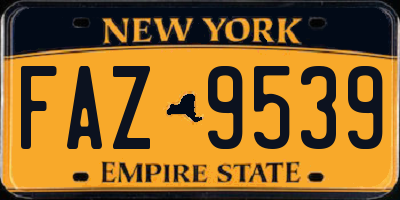 NY license plate FAZ9539