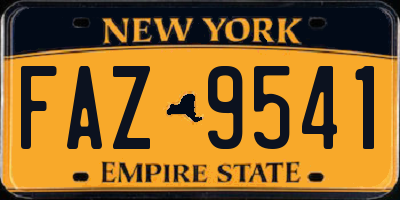 NY license plate FAZ9541