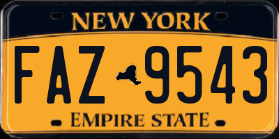 NY license plate FAZ9543