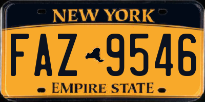 NY license plate FAZ9546