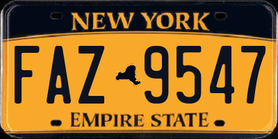 NY license plate FAZ9547