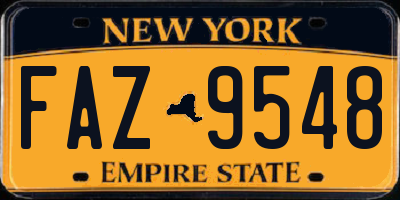 NY license plate FAZ9548