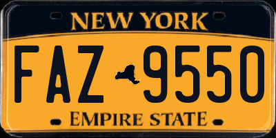 NY license plate FAZ9550