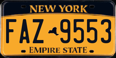 NY license plate FAZ9553