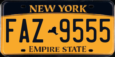 NY license plate FAZ9555