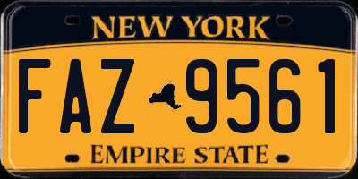 NY license plate FAZ9561