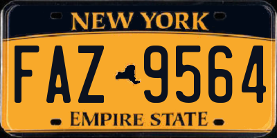 NY license plate FAZ9564