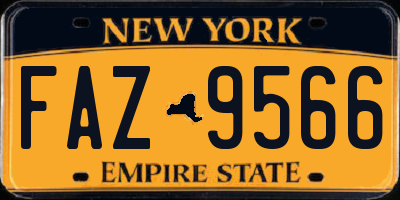 NY license plate FAZ9566