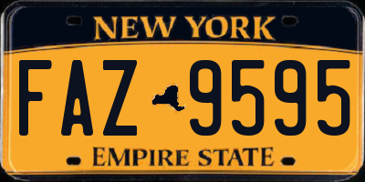 NY license plate FAZ9595