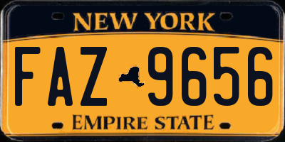 NY license plate FAZ9656