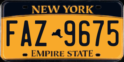 NY license plate FAZ9675
