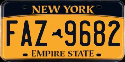 NY license plate FAZ9682