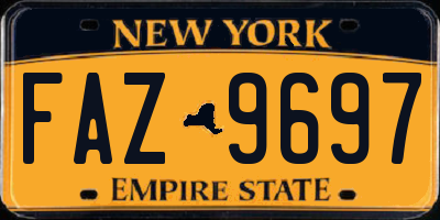 NY license plate FAZ9697