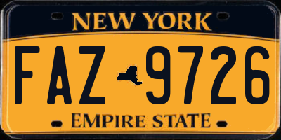 NY license plate FAZ9726