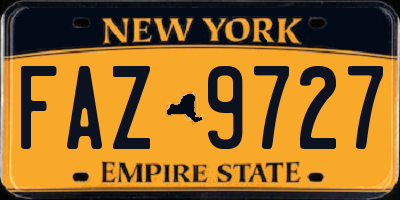 NY license plate FAZ9727