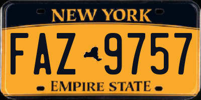 NY license plate FAZ9757
