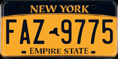 NY license plate FAZ9775
