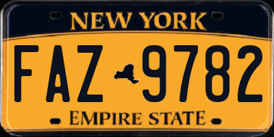 NY license plate FAZ9782