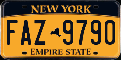 NY license plate FAZ9790