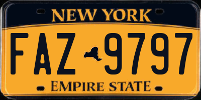 NY license plate FAZ9797